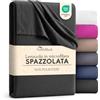 NatureMark Lenzuolo senza elastico 150x250 cm - Lenzuolo piano in microfibra spazzolata e tessuta, morbido & traspirante, anti-piega, ad asciugatura rapida & facile da lavare - Nero