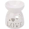 Fictory Bruciatore di Oli Essenziali in Ceramica con Recipiente per Cera, Scaldino Aromatico Senza Lampadina per Camera da Letto, Decorazione Casa, Regalo Meditazione (Amore)