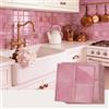 Alwayspon 15 x 15 cm x 10 pezzi, adesivi per piastrelle da parete 3D, pellicola autoadesiva e adesiva, impermeabili, paraspruzzi, per cucina, bagno, parete, rosa