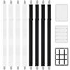 HongSiFang 8 Pezzi Elastici Regolabili per Lenzuola, 65-250cm Nero & Bianco | Bretelle per Lenzuola con Clip in Metallo, Clip Ferma Lenzuola per Lenzuola, Materasso, Divano, ASSE da Stiro