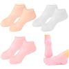 ITCGOB 3 Paia di Calzini Idratanti in Silicone per Piedi Secchi e Screpolati, Maschera Piedi Riutilizzabile per Talloni Morbidi, Trattamento Pedicure Intensivo, Bianco, Rosa e Carne