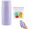 ITCGOB Borraccia Termica Piccola 200ml, Mini Borraccia Acciaio Inox da Borsetta per Caffè e Acqua, Piccolo Portatile con Adesivi 3D, Bottiglia Termica Compatta per Scuola e Ufficio, Viola