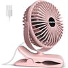 HONYIN Mini Ventilatore con Clip, Ventilatore da Tavolo USB con Forte Flusso d'Aria e Funzionamento Silenzioso, per Viaggi Casa Esterno Ufficio - USB Alimentato