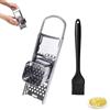 Quorumsg Spatzle Attrezzo, Grattugia per Spatzle in Acciaio Inox con Slitta, Attrezzo per Spaetzle con Pennello Cucina Pennelli Silicone, per Spaetzle e Noodles Fatti in Casa
