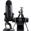 LOGITECH Blackout Yeti microfono in streaming con webcam C922