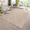 Carpetsale24 Tappeto Interno Esterno Stile Boho Scandinavo Monocolore Effetto Alto Basso Impermeabile Soggiorno Terrazza, Dimensioni: 120x170 cm