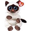 TY - Peluche - Beanie Bellies - Gatto Siamese - Miso - Bianco Panna - Occhi Azzurri Grandi e Glitter - I Peluche Morbidi e coccolosi - 20 Cm - 40548