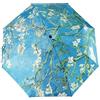 Glodeals Ombrellone automatico pieghevole con 3 dipinti ad olio, protezione solare, anti-UV, da donna (fiori di mandorlo)