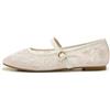 ATBELL Ballerine Mary Jane da donna ricamate in rete, con cinturino con fibbia, punta quadrata, con perle