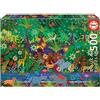 Educa - Puzzle 500 pezzi per adulti | Giungla. Pezzi perfettamente finiti e sicuri per i bambini. Misura 34 x 48 cm. Include colla FIX Puzzle. Da 11 anni (19245)