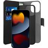 Puro Custodia a libro, 2 in1; cover rimovibile; in ecopelle compatibile con iPhone 13 Pro chiusura magnetica; 3 tasche per carte nero