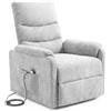 GTR Poltrona Recliner Elettrica 75x88x98h 3 Posizioni Riscaldante Clara Velluto Grigio Chiaro