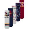 United Labels Harry Potter, calzini per ragazzi e ragazze, Hogwarts, calzini da ginnastica per bambini, calzini per bambini, calzini grigio/blu/rosso (confezione da 5)