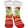 United Labels Calzini caldi The Grinch - Feelin Grinchy calzini da casa per donne calzettoni morbidi invernali (rosso/beige, sistema di numeri di scarpe UE, adulti, donne, numerico (da/a), M, 35, 38)