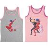 United Labels Miraculous Canottiera intima per ragazze e bambini, colore grigio/rosa (confezione da 2), multicolore, 110 cm-116 cm