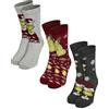 United Labels The Grinch - Calze da ginnastica unisex per uomo e donna, colore rosso/grigio (confezione da 3)