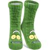 United Labels Rick and Morty Calze morbide da uomo, verde, taglia unica 40-45, calde e soffici con fodera in pile, calzini caldi, calzini da montagna