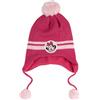 United Labels Disney Minnie Mouse - Berretto invernale per bambine, rosa, lavorato a maglia, con pompon, con paraorecchie e cordoncini