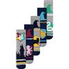 United Labels Harry Potter, calzini per ragazzi e ragazze, 4 case, per bambini, calzini da ginnastica per bambini, calzini grigio/blu (confezione da 5)