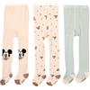 United Labels Disney Mickey Mouse Baby Collant per ragazzi e ragazze, collant per neonati, colore marrone, verde chiaro (confezione da 3), marrone/verde chiaro, 86-92