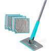 Beldray Anti-Bac lavapavimenti bagno con manico da 70 cm | Clip a pressione, testa girevole 360°, 4 panni lavabili, uso umido o secco, per piastrelle, specchi e vasche