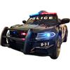Pilots Kids Macchina Elettrica per Bambini Polizia Nera a Batteria 12 V con Luci Macchinina