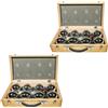 Cranit Set di 2 Set bocce in custodia di legno 8 palline Boule Pétanque pallina RE65