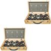 Cranit Set 2x Set bocce in custodia di legno 8 palline Boule Pétanque pallina RE65