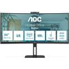 AOC MONITOR AOC LED 34" Wide CURVED CU34V5CW/BK VA 3440x1440 4ms 300cd/mq 20.000.000:1 2x5W MM Reg.H WEBCAM HDMI DP USB-C Docking CU - CU34V5CW/BK