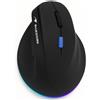 Blue Stork BLUESTORK ERGO LUMI PRO: Mouse ergonomica verticale per destrimani, con tecnologia wireless 2,4 GHz e Bluetooth, risoluzione 4800 DPI, 6 tasti programmabili, illuminazione RGB, ricarica USB-C, colore nero/blu