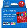Easyprint NUOVO: Easyprint Cartucce d'inchiostro per Canon 570/571 XL, Multipack (BK/BK/C/M/Y), 10 pezzi