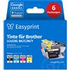 Easyprint NUOVO: Easyprint Cartucce d'inchiostro per Brother LC422XL, Multipack (BK/C/M/Y), 6 pezzi
