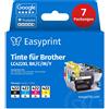 Easyprint NUOVO: Easyprint Cartucce d'inchiostro per Brother LC422XL, Multipack (BK/C/M/Y), 7 pezzi