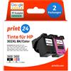 print24 NUOVO: print24 Cartucce d'inchiostro per HP 302XL, Multipack (BK/C/M/Y), 2 pezzi