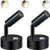 ERWEY 2pcs LED lampada da lettura 12V camper, lampada da letto con interruttore touch dimmerabile 3000K-6000K, DC 12V-24V illuminazione interna spot con porte USB A+C per barca auto van yacht, Nero