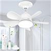Ambesty Ventilatore da Soffitto con Luce e Telecomando, 52 cm, Lampada Ventilatore LED E27 Dimmerabile con Base Fornita, 3000-6500K, 3 Velocità, Plafoniera Silenziosa per Camera, Cucina, Bagno
