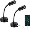ERWEY 2 pezzi LED 12V Camper Lampade da Lettura Lampada da Parete camper a collo d'oca flessibile con USB, 3W 3000K DC 10-30V illuminazione interna per caravan yacht barca, nero