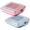 PracticDomus Porta Sandwich e Alimenti Ideale per Pranzi e Spuntini. Riutilizzabile, senza BPA e Impilabile in Frigorifero. Dimensioni: 14 x 14 x 3.6 cm (2X Boy)