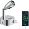 ERWEY Lampada da lettura a LED 12V camper touch dimmerabile 3 modalità di temperatura colore, lampada da parete con connessioni USB A+C, spot DC 12V-24V per barca auto camper van yacht, argento