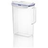 LocknLock Aqua - Brocca d'acqua per porta frigo, con manico, in plastica senza BPA, con coperchio ribaltabile, perfetta per preparare tè e succhi, 2 quarti, trasparente