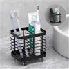 Luxspire Porta Spazzolino Acciaio Inossidabile, Porta Spazzolino e Dentifricio, Portaspazzolino Drenabile da Bagno, Contenitore da Bagno per Dentifricio, Organizzatore Multifunzionale Antiscivolo