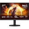 AOC G4 Q27G4XF Monitor PC 68,6 cm (27") 2560 x 1440 Pixel Quad HD LED Nero, Grigio [Q27G4XF]