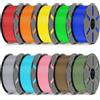 JAYO Filamento PETG 1,75mm set multicolore 10x1,1kg, resistente e trasparente