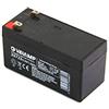 VELAMP Batteria al Piombo Ermetica Ricaricabile 12V 1.3Ah - Attacchi Faston F1 - Ideale per Sistemi di Backup, Allarme, Videosorveglianza, Antincendio, Domotica e UPS