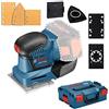 Bosch Professional 06019D0202 Levigatrice Orbitale GSS 18V-10 System, Ø Orbita 1.6 mm, 3 Piastre Base di Formati Diversi, Batterie e Caricabatteria Non Inclusi, Blu
