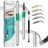 Ruicen Matita Sopracciglia Waterproof - Microblading per Sopracciglia Naturali, 24 Ore - 05# Nero