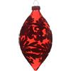 Kaemingk Olive Glass Flock Finish Red - Pendente Natalizio Barocco in Vetro e Velluto H 13 cm