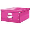Leitz Click & Store WOW Scatola Archivio Grande, per Riporre e Trasportare Documenti A3 e Oggetti di Grandi Dimensioni, Adatta a Casa e Ufficio, Rosa, 60454023