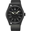 Seiko 5 sport flieger automatico quadrante nero cinturino milanese orologio SRPH25K1