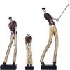 Set Di 3 Statuette Da Golf, Statue Scultoree Da Golf Con Texture E Basi